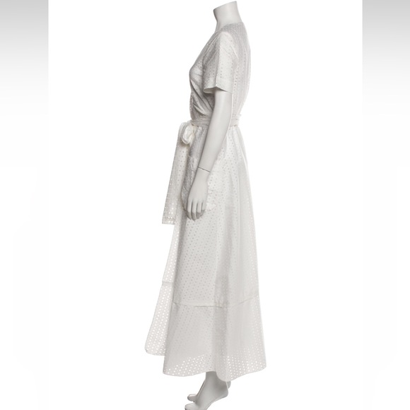 BROCK COLLECTION COTTON POPLIN EYELET WRAP MAXI DRESS - NWT - Picture 4 of 16